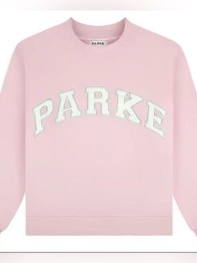🆕 Parke Sprinkle Pastel Pink Crewneck Sweatshirt with White Lettering